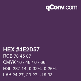 Color code: HEX #4E2D57 | qconv.com