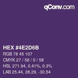 カラーコード: HEX #4E2D6B | qconv.com
