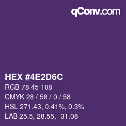Color code: HEX #4E2D6C | qconv.com
