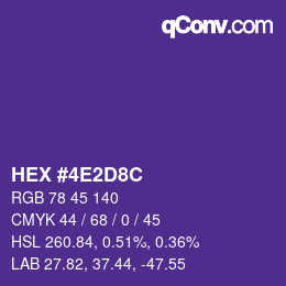 颜色代码: HEX #4E2D8C | qconv.com