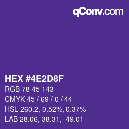 颜色代码: HEX #4E2D8F | qconv.com