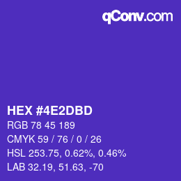 カラーコード: HEX #4E2DBD | qconv.com