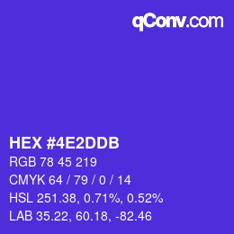 Color code: HEX #4E2DDB | qconv.com