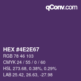 Color code: HEX #4E2E67 | qconv.com