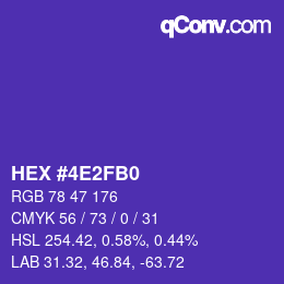 カラーコード: HEX #4E2FB0 | qconv.com