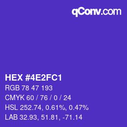 カラーコード: HEX #4E2FC1 | qconv.com