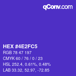 カラーコード: HEX #4E2FC5 | qconv.com