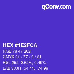 カラーコード: HEX #4E2FCA | qconv.com