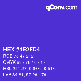 カラーコード: HEX #4E2FD4 | qconv.com