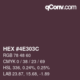 颜色代码: HEX #4E303C | qconv.com