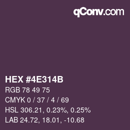 Color code: HEX #4E314B | qconv.com