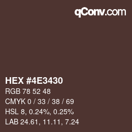 Color code: HEX #4E3430 | qconv.com