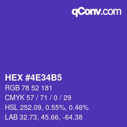 Color code: HEX #4E34B5 | qconv.com