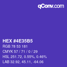 カラーコード: HEX #4E35B5 | qconv.com