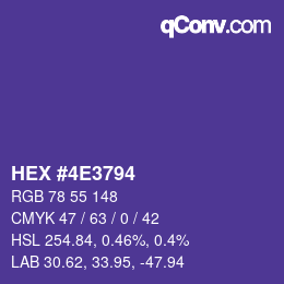 Color code: HEX #4E3794 | qconv.com