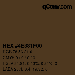 Color code: HEX #4E381F00 | qconv.com