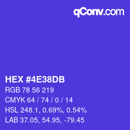 Color code: HEX #4E38DB | qconv.com