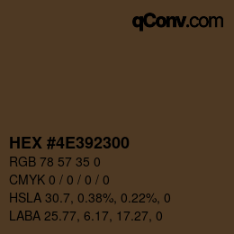 Color code: HEX #4E392300 | qconv.com