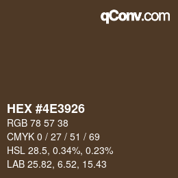 Color code: HEX #4E3926 | qconv.com