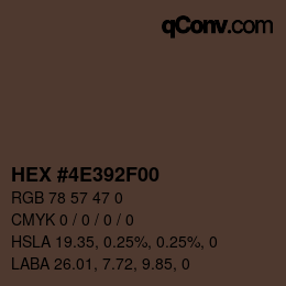 Color code: HEX #4E392F00 | qconv.com
