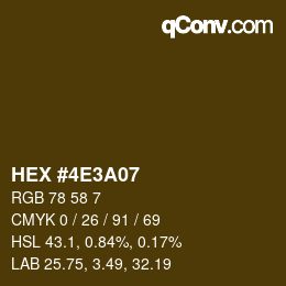 Color code: HEX #4E3A07 | qconv.com