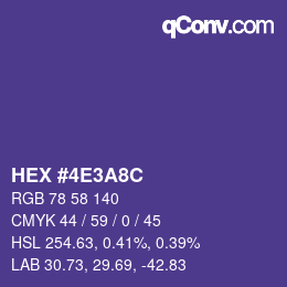 Farbcode: HEX #4E3A8C | qconv.com