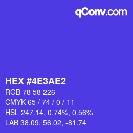 Color code: HEX #4E3AE2 | qconv.com