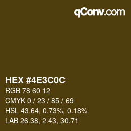 カラーコード: HEX #4E3C0C | qconv.com
