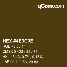 Color code: HEX #4E3C0E | qconv.com