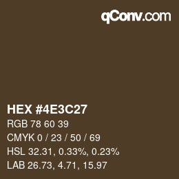 Color code: HEX #4E3C27 | qconv.com