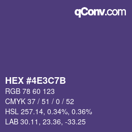 カラーコード: HEX #4E3C7B | qconv.com