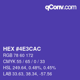 Color code: HEX #4E3CAC | qconv.com