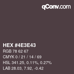 Color code: HEX #4E3E43 | qconv.com