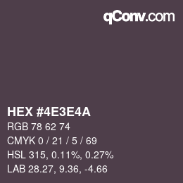 Color code: HEX #4E3E4A | qconv.com