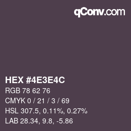 Color code: HEX #4E3E4C | qconv.com