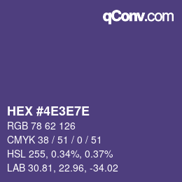 Farbcode: HEX #4E3E7E | qconv.com