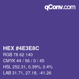 Color code: HEX #4E3E8C | qconv.com