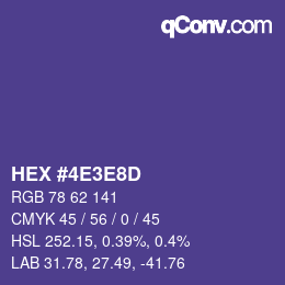 Color code: HEX #4E3E8D | qconv.com