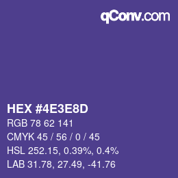カラーコード: HEX #4E3E8D | qconv.com