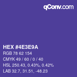 Color code: HEX #4E3E9A | qconv.com