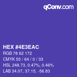 Color code: HEX #4E3EAC | qconv.com