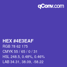 Color code: HEX #4E3EAF | qconv.com