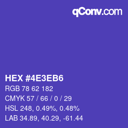 Color code: HEX #4E3EB6 | qconv.com