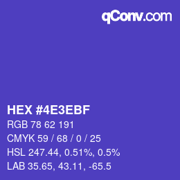 Color code: HEX #4E3EBF | qconv.com