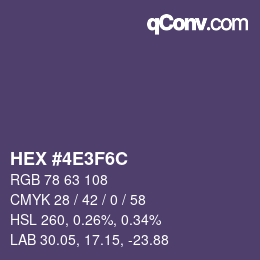 颜色代码: HEX #4E3F6C | qconv.com