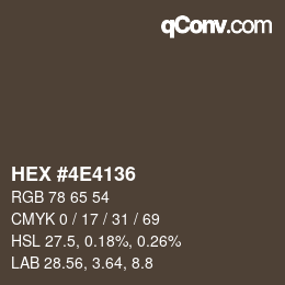 Color code: HEX #4E4136 | qconv.com