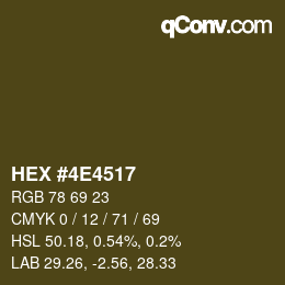 Color code: HEX #4E4517 | qconv.com