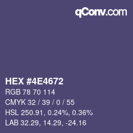 Farbcode: HEX #4E4672 | qconv.com