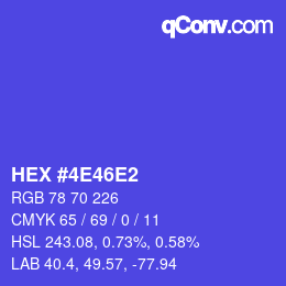 颜色代码: HEX #4E46E2 | qconv.com