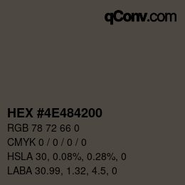 Color code: HEX #4E484200 | qconv.com